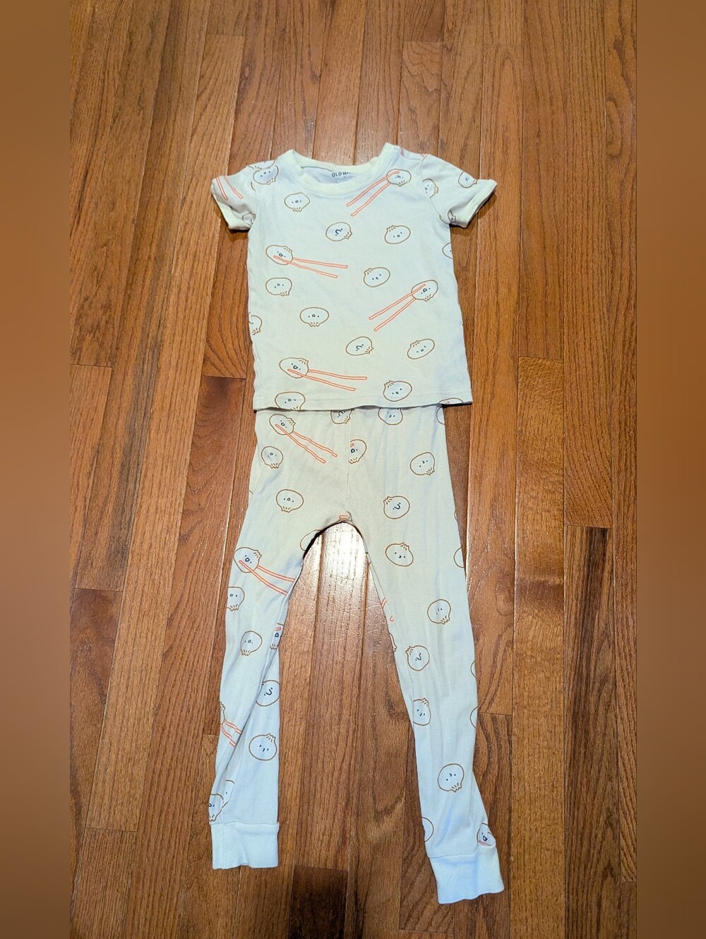 Old Navy Cream Kids Pajama Set with Dumpling Print